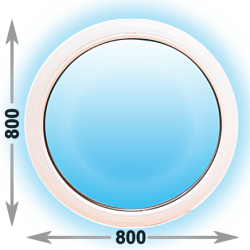 Пластиковое окно одностворчатое круглое 800х800